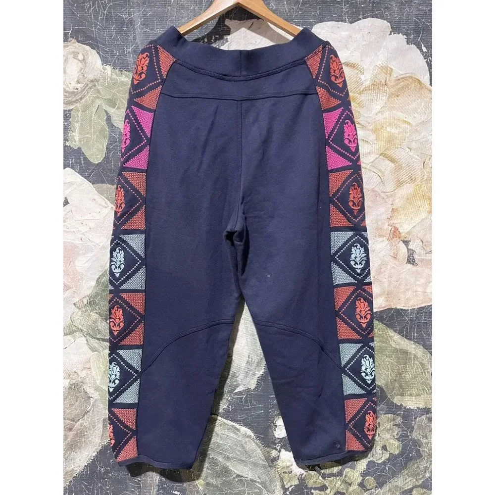 NEW Free People Team Spirit Pant Sweatpants Embroidered Size L - Picture 4 of 5